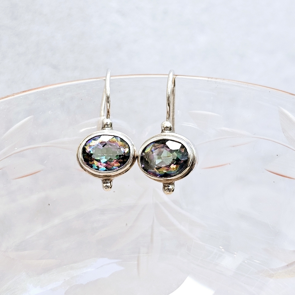 Sarda Mystic Topaz Earrings in 925 Silver - Picture 12 of 15